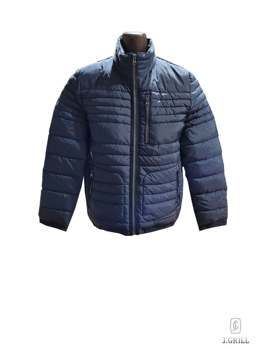 Blouson matelassé marine J. Grill 3610 porté